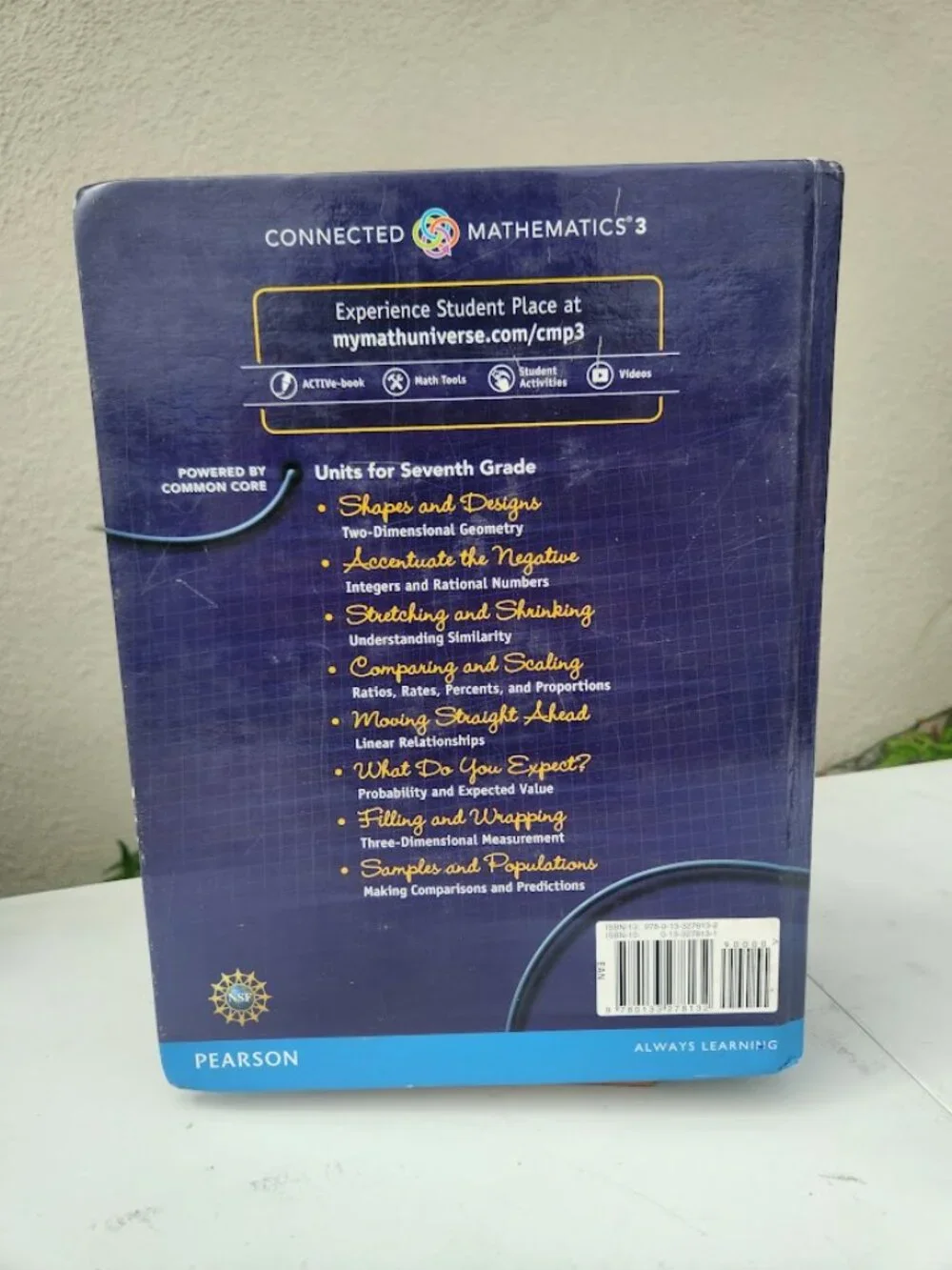 Connected Mathematics 3 Grade 7 CMP3 7th Grade Textbook Book Hardcover Pearson /